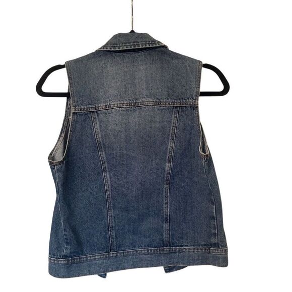 Women's Denim Vest Jacket Small Blue Button-Up Casual - Picture 7 of 9